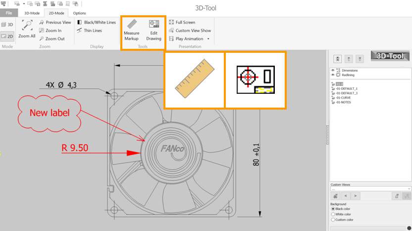 Open and measure DWG DXF CATDrawing and SLDDRW